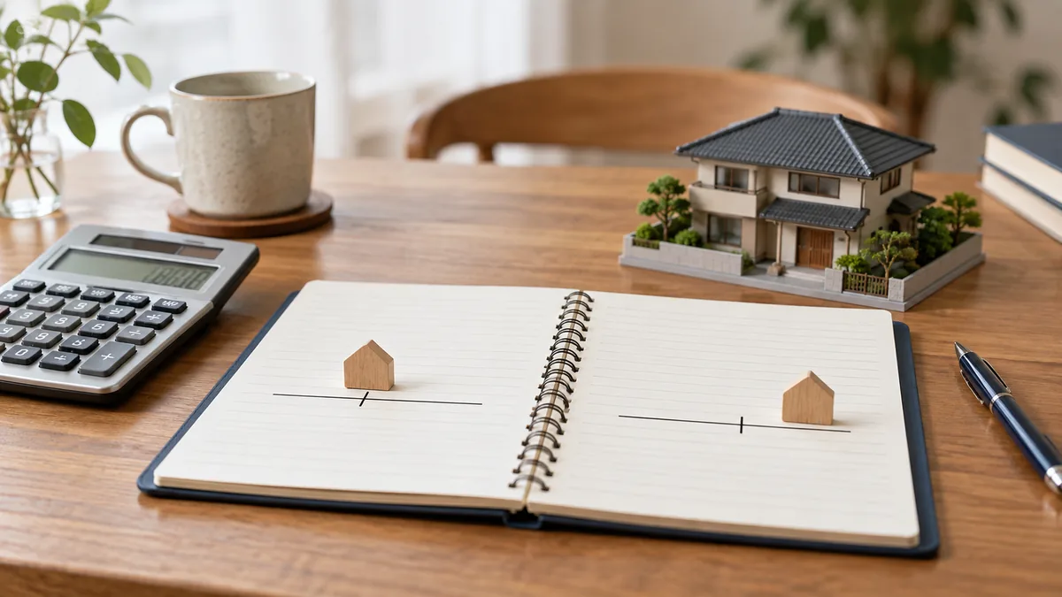中古住宅の希望価格と購入上限を分けて考えるイメージ